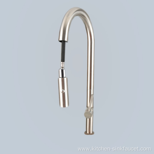 Stainless steel kitchen pull faucet